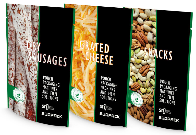 SÜDPACK and packaging machinery manufacturer SN Maschinenbau jointly showcase an innovative, sustainable concept for producing practical stand-up pouches at interpack.