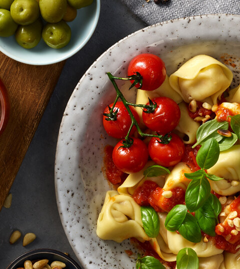 Fresh pasta and fresh cooking ingredients