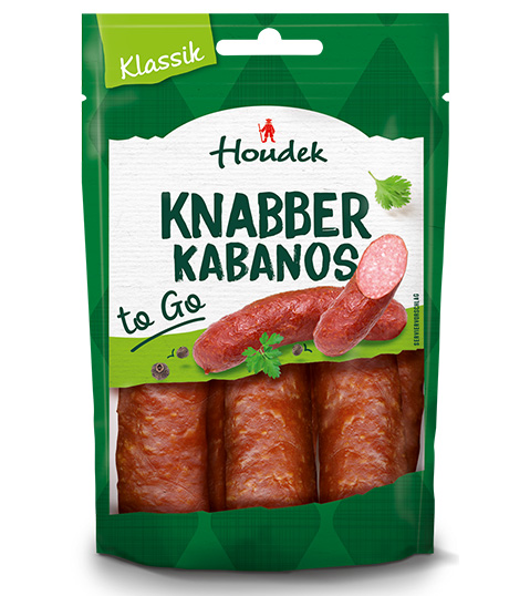 Houdek snacks in recyclable stand-up pouches