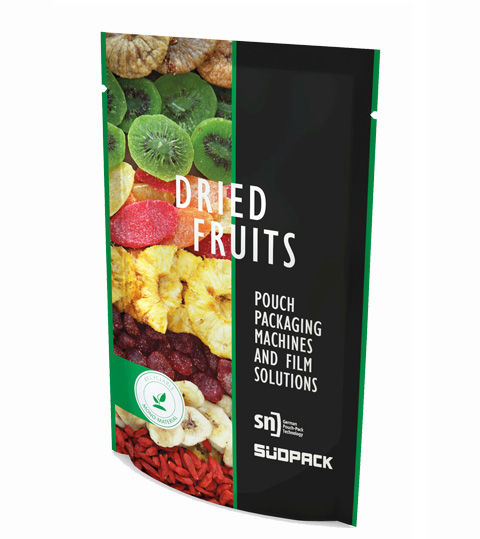 Doypack Verpackung mit Trockenfrüchten auf dem Cover