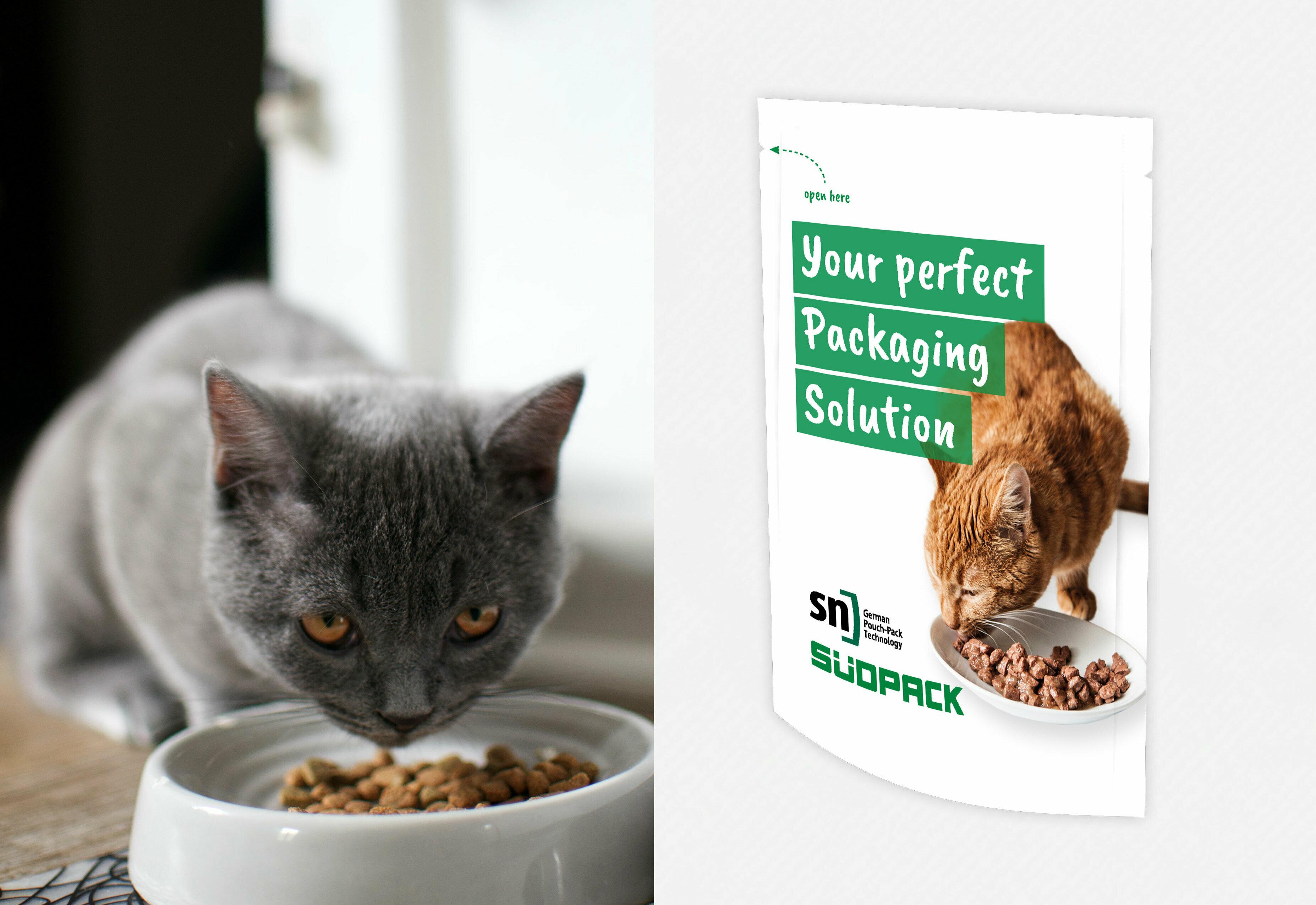 SÜDPACK and SN Maschinenbau at Interzoo in Nuremberg: Aluminum-free packaging solution for wet pet food products on the SN Form-Fill-Seal Machine FME 50