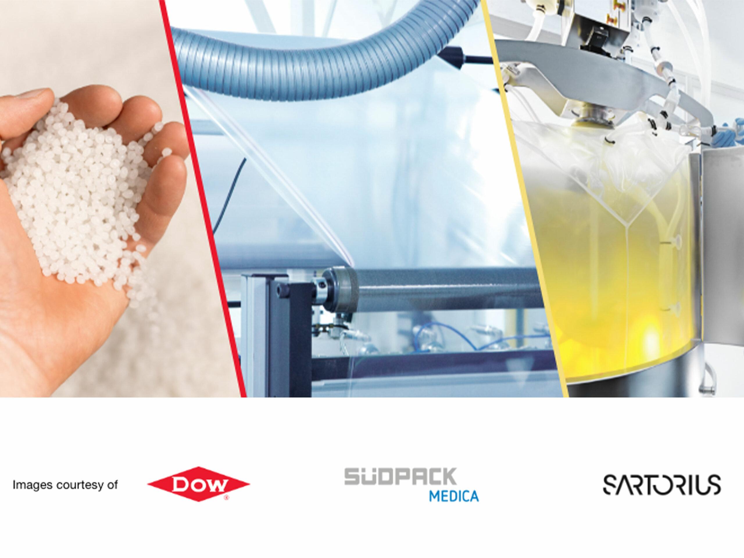 Sartorius products with Dow granules and SÜDPACK films promote safe vaccine production.