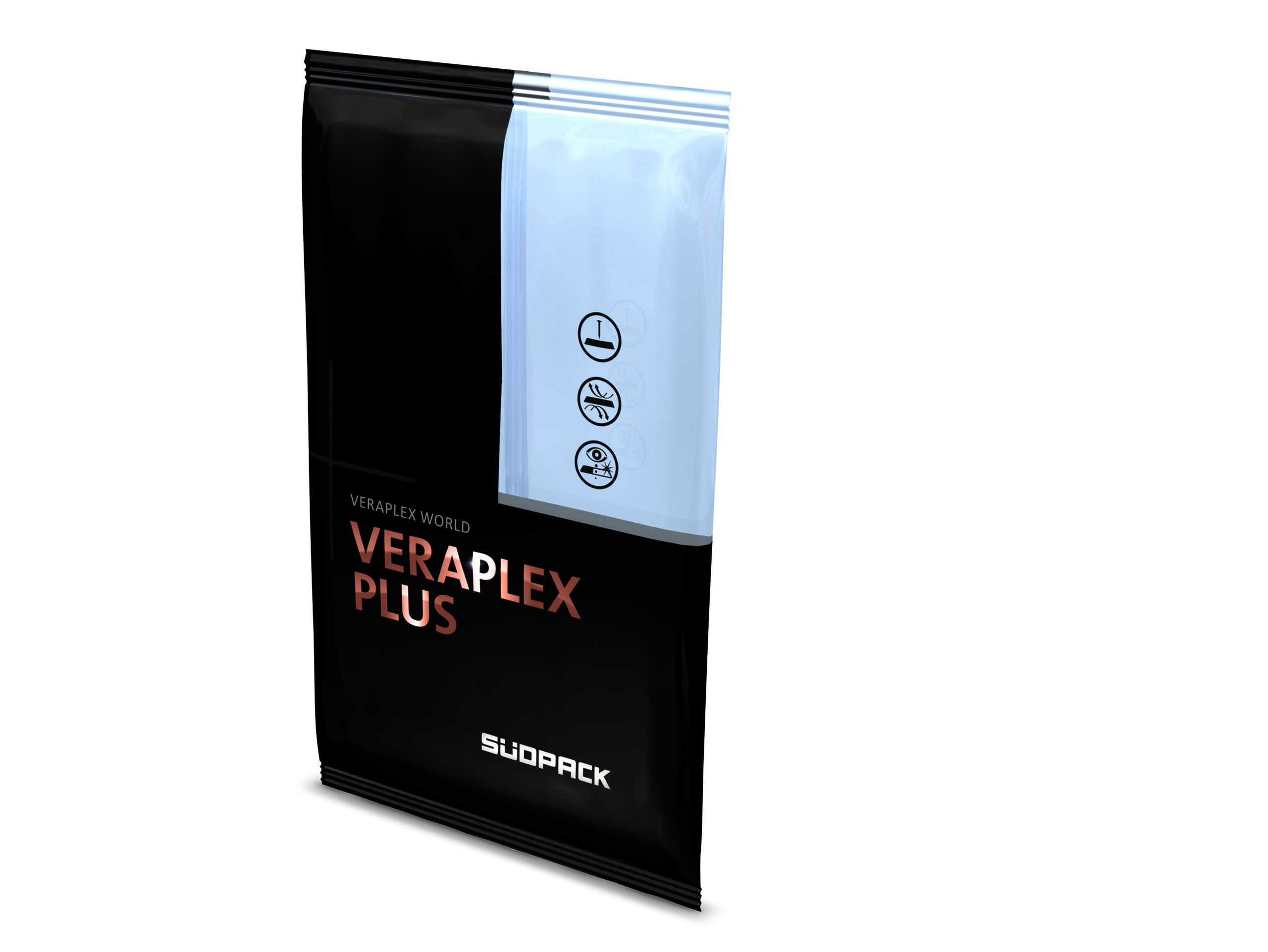 Packshot of a Veraplex Plus Flow Pack by SÜDPACK | Highly transparent and thin film with EVOH high barrier