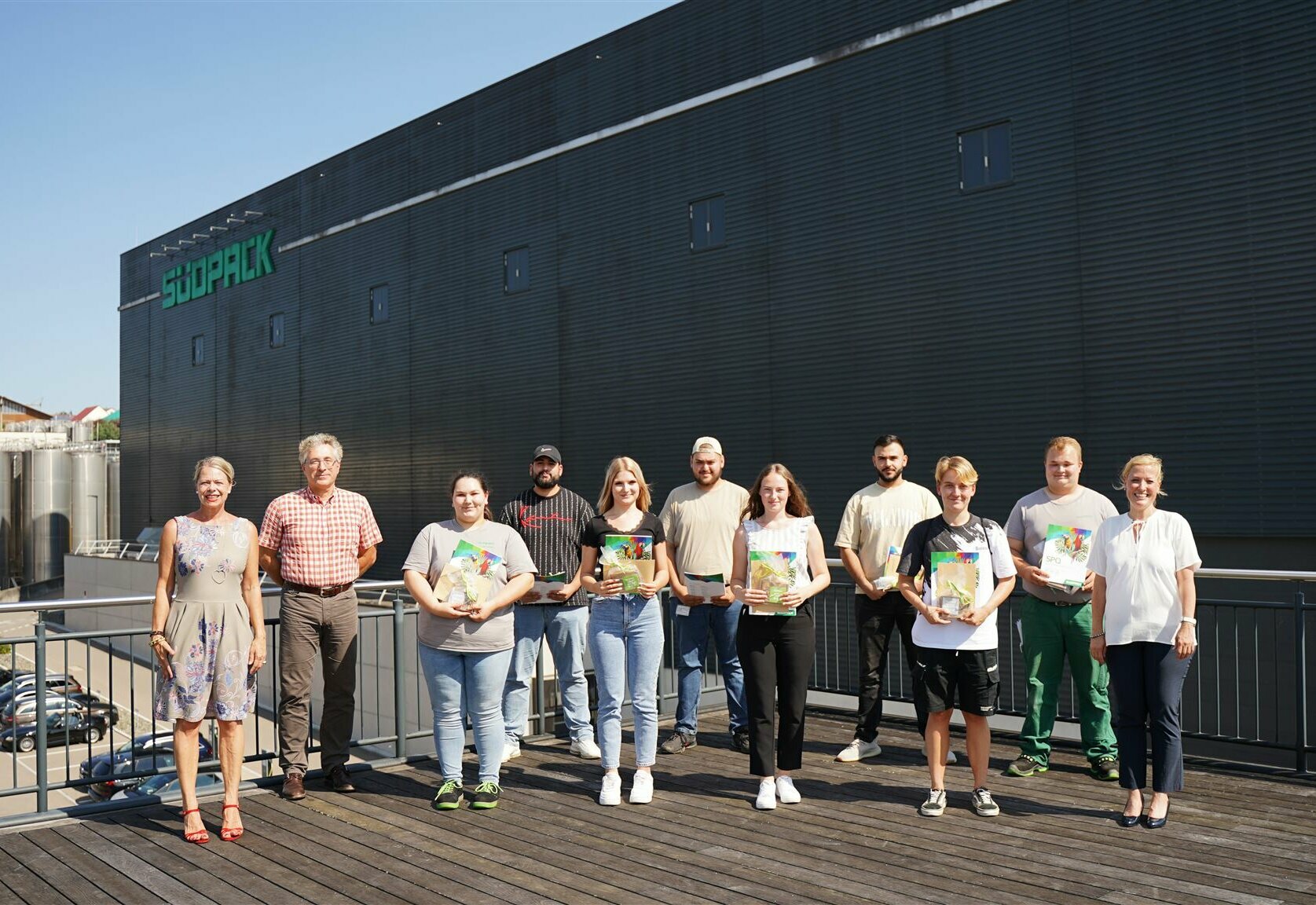 Graduates celebrate successful completion of their training at SÜDPACK on July 25, 2022, in Ochsenhausen