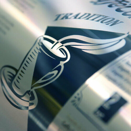 SPQ Tiefdruck Beispiel. Print mit einer Kaffeetasse.