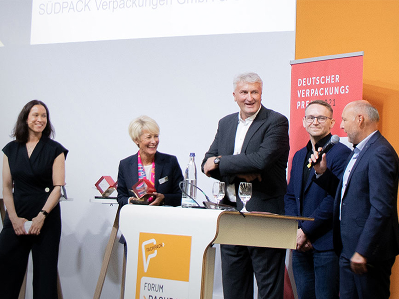 Mit SPQ gewinnt SÜDPACK: Preisverleihung für den Deutschen Verpackungspreis in Gold am 28. September auf der FachPack 2021 in Nürnberg.