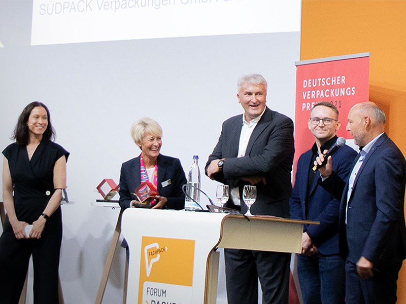 With SPQ, SÜDPACK wins. Award ceremony for the German Packaging Award in Gold on September 28th at FachPack 2021 in Nuremberg.