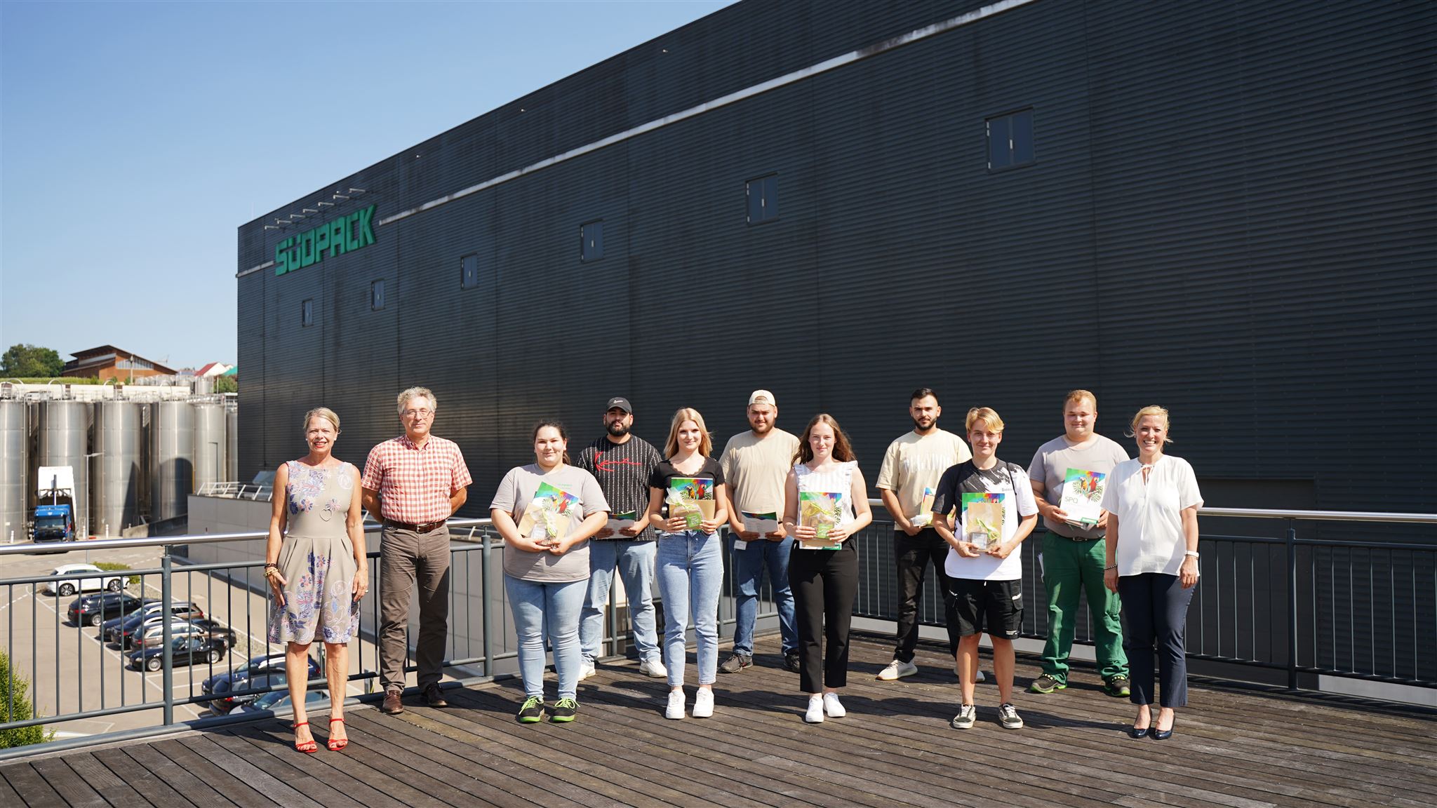 Graduates celebrate successful completion of their training at SÜDPACK on July 25, 2022, in Ochsenhausen