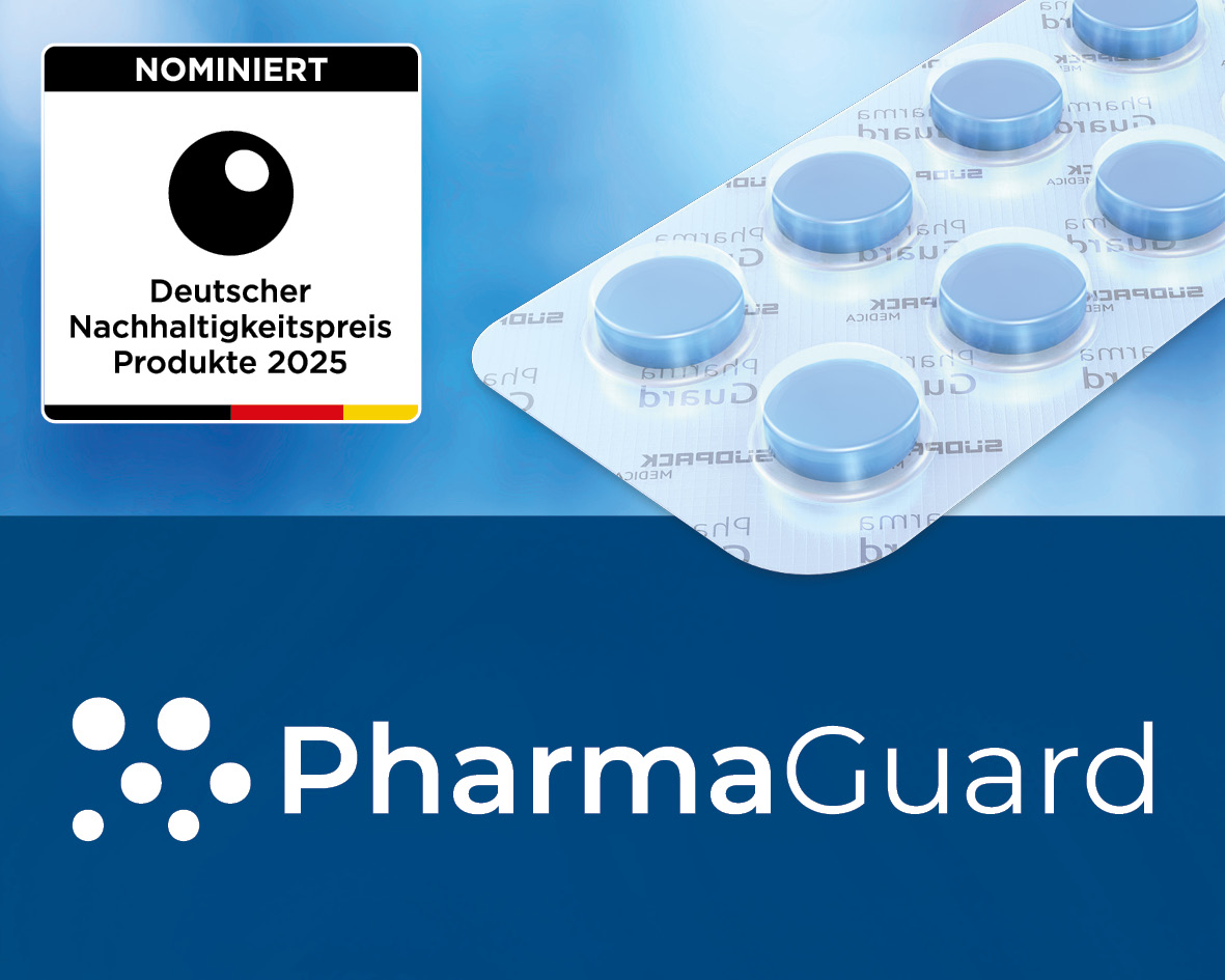 Dieses Bild zeigt das Produkt PharmaGuard® von SÜDPACK MEDICA, nominiert für den Deutschen Nachhaltigkeitspreis in der Kategorie Produkte 2025.