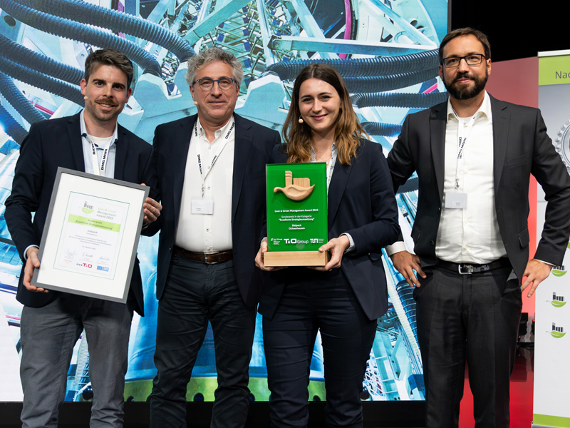 SÜDPACK-Team erhält den Lean & Green Management Award für „Exzellente Strategieumsetzung“ beim Lean & Green Summit 2023.