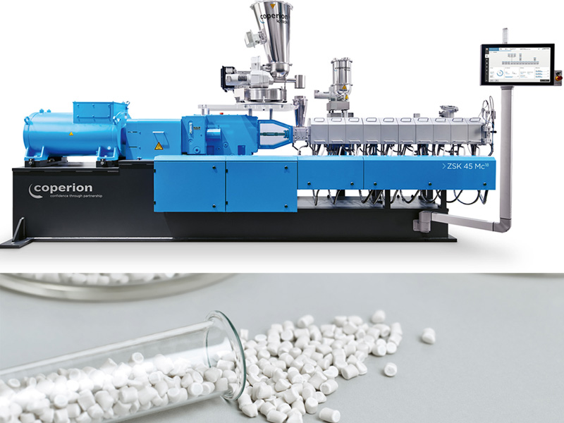 Image depicts compounding process at K 2022, a contribution to effective circular economy