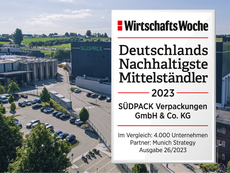 SÜDPACK in the sustainable mid-sized companies ranking 2024 at 10th place - WirtschaftsWoche