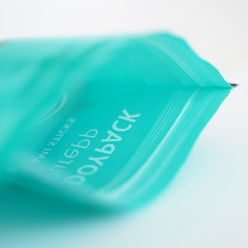 Seam pickup doypack, zipper closure