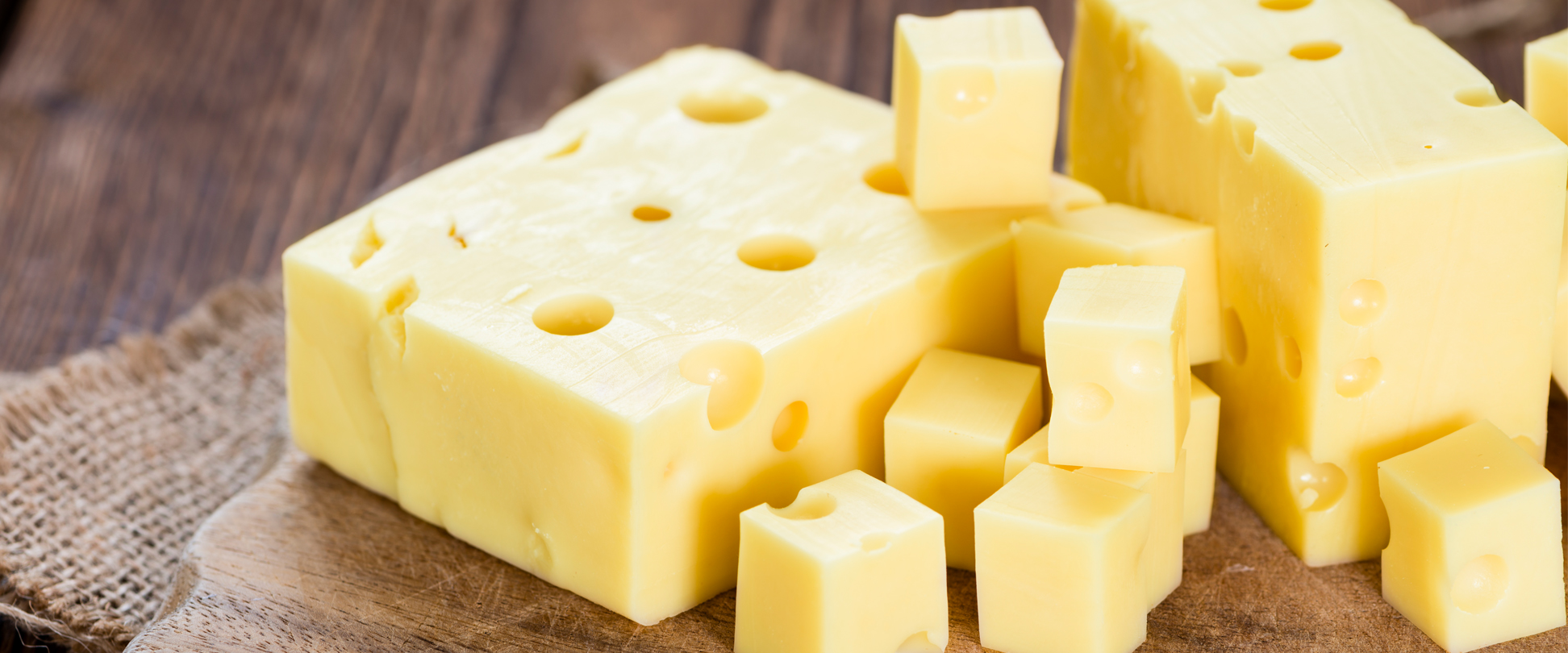 Emmental cheese on a vesper board